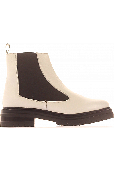 Dámské Kotníkové Boty Kožené Bílé Lazamani Vel. 39