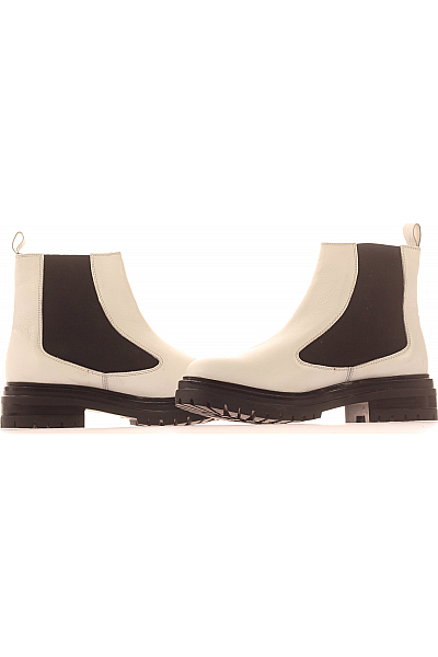 Dámské Kotníkové Boty Kožené Bílé Lazamani Vel. 39