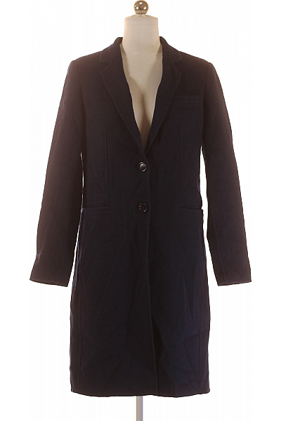 Massimo Dutti Dámský Kabát Vlněný Modrý Second Hand Vel. 36