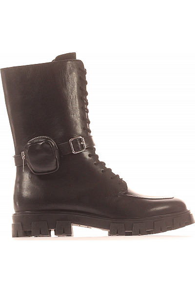 Dámské Boty Kožené Černé Lazamani Vel. 41