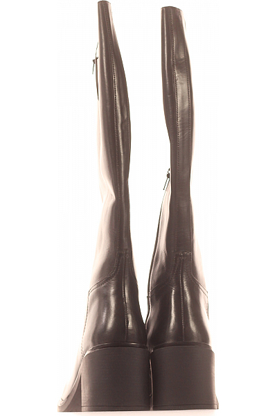 Dámské Kozačky Kožené Černé Outlet Vel. 41