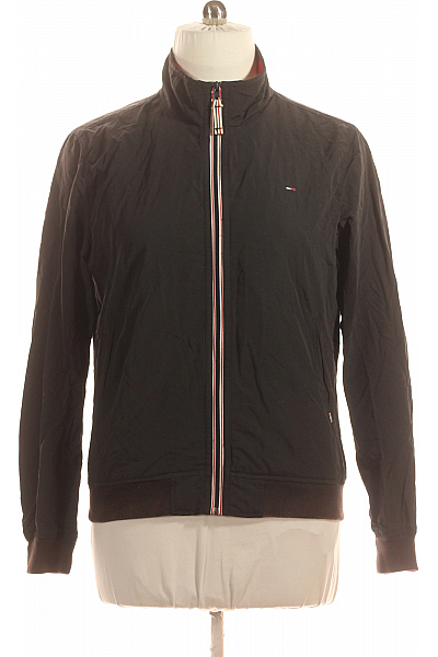 TOMMY HILFIGER Pánská Přechodné Bundy Černá Second Hand Vel. L