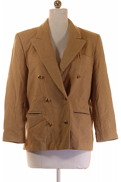 Pierre Balmain Krátký Dámský Kabátek Vlněný Hnědý