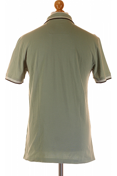 Hugo Boss Pánské Tričko s Límečkem Zelené Second hand Vel. L