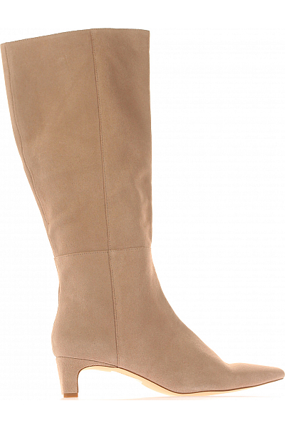 Dámské Kozačky Kožené Béžové Vel. 41