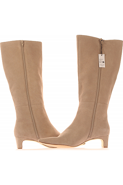 Dámské Kozačky Kožené Béžové Vel. 41