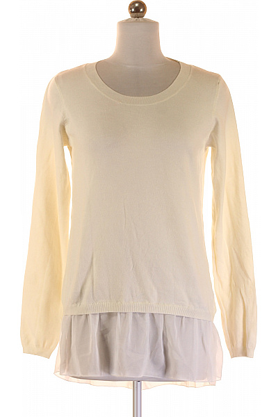 Pletená Halenka Vlněná Bílá Vel. S/M