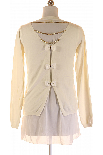 Pletená Halenka Vlněná Bílá Vel. S/M