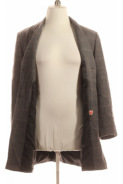 Pánský Kabát Vlněný Šedý Vel. 52