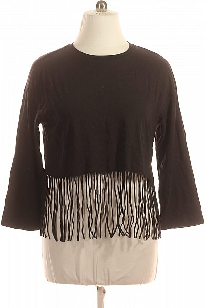 Jednoduché Dámské Tričko Černé Vel.  L