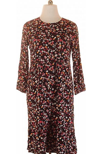  Šaty S Květinovým Potiskem Barevné Vel. L