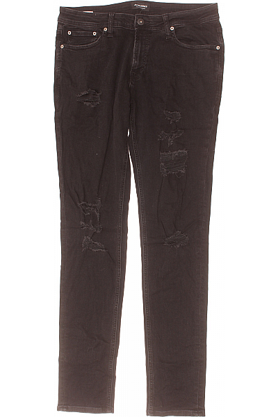 JACK & JONES Roztrhané Pánské Džíny Černé Vel. 33/34