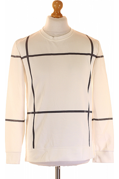 Pánská Mikina Bez Zapínání Černobílá Vel. XL