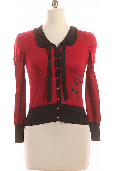 Dámský Cardigan Červený Second Hand Vel. M