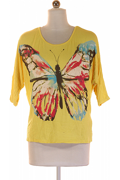 FISHBONE Dámské Tričko S Potiskem Žluté Second Hand Vel. S
