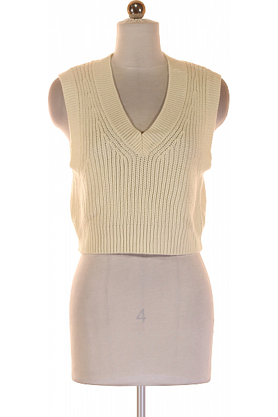 Kratká Dámská Vesta Bílá Second Hand Vel. S