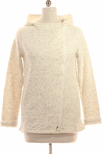 Dámská Mikina Rozepínací Bílá Vel. 38