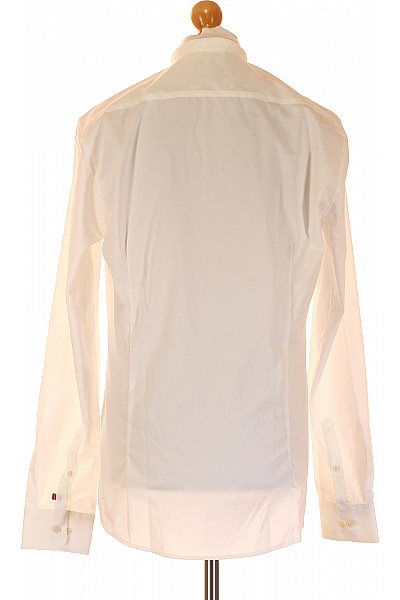 Pánská Košile Jednobarevná Bílá Second hand Vel. L | Pure | obrázek 2