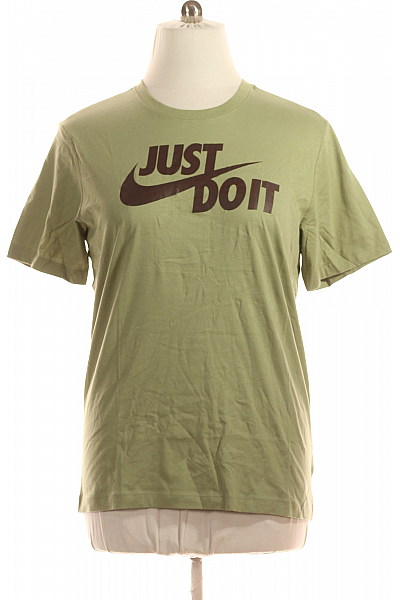 Pánské Tričko S Potiskem Zelené Nike Second Hand Vel. L