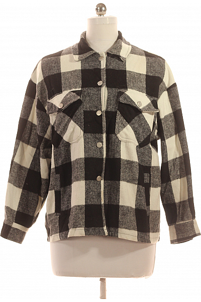 Dámský Kabát Černobílý Shein Vel. M