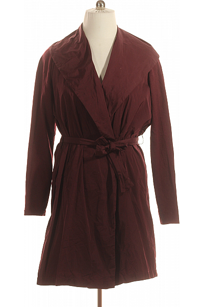 Dámský Dlouhý Kabát Vínový Vel. 46