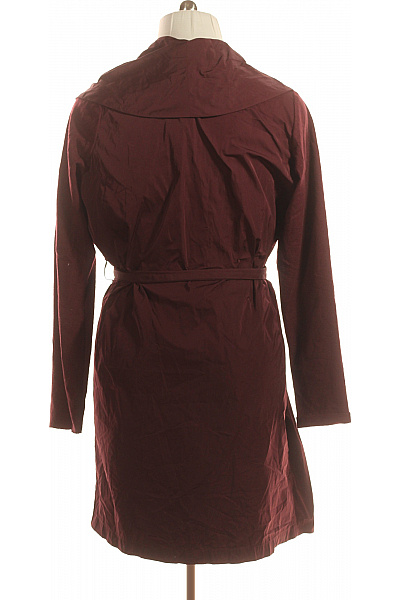 Dámský Dlouhý Kabát Vínový Vel. 46