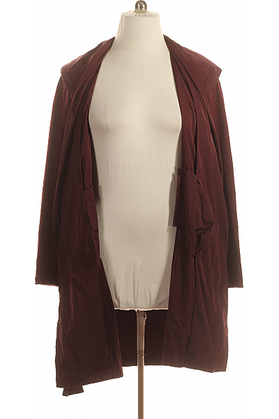 Dámský Dlouhý Kabát Vínový Vel. 46