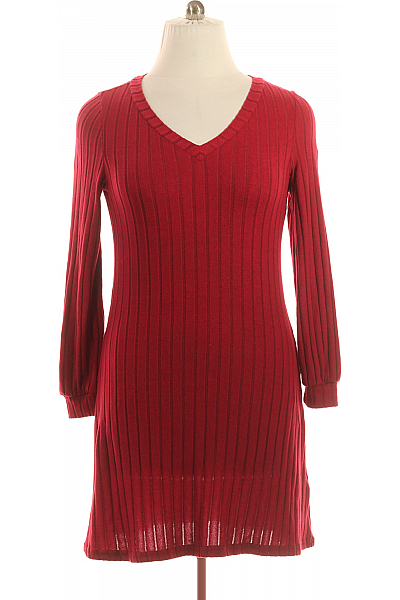 Shein  Šaty Pletené Červené Vel. L