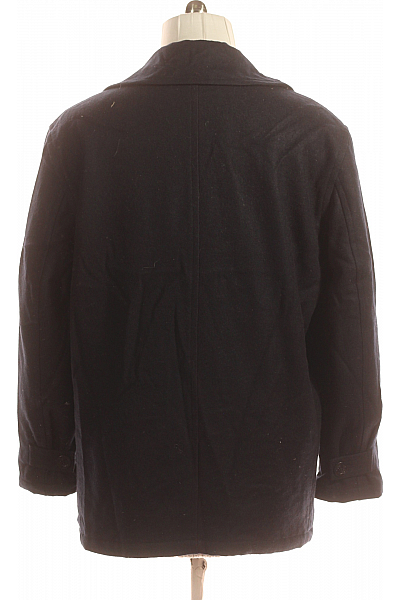 Krátký Pánský Kabát Vlněný Černý Vel. M