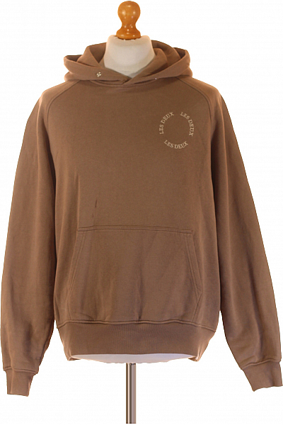 LES DEUX Pánská Mikina Bez Zapínání Hnědá Vel. M