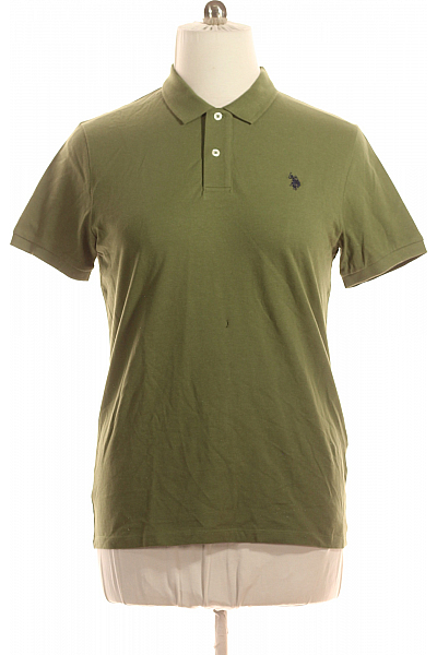 U.S.POLO ASSN. Pánské Tričko Zelené Second Hand Vel. L