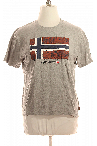 Geographical Norway Pánské Tričko Šedé Vel. XXL+