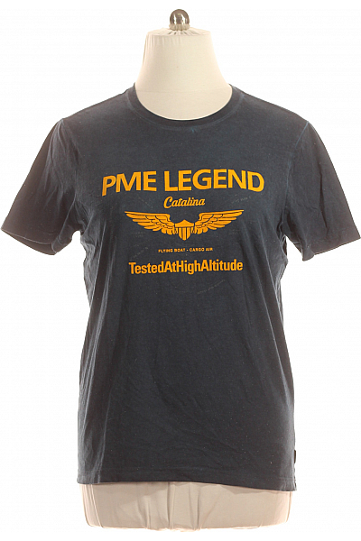 PME LEGEND Pánské Tričko S Potiskem Modré Second Hand Vel. L