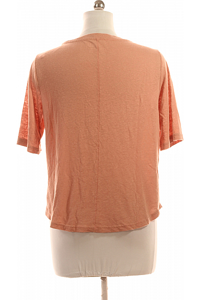 Gap Jednoduché Dámské Tričko Lněné Růžové Vel. M