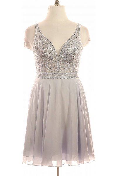  Šaty S Ozdobami Modré Luxuar Limited Second Hand Vel.  44