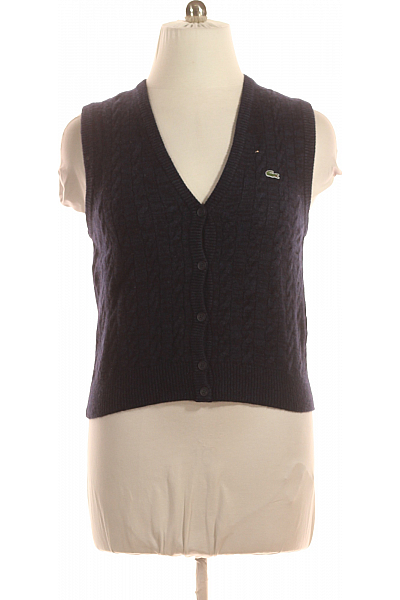 LACOSTE Dámská Vesta Vlněná Modrá Vel. 44