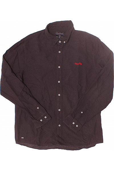 Pánská Košile Jednobarevná Černá TOKYO LAUNDRY Vel. L