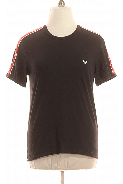 ARMANI Jednoduché Pánské Tričko Černé Vel. XL