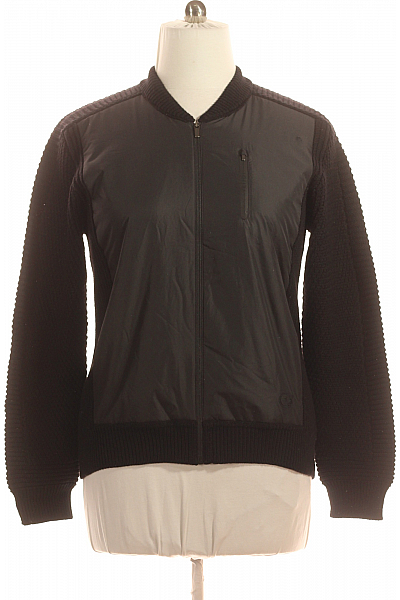 Pánská Bunda Vlněná Černá ALPHATAURI Second Hand Vel. M