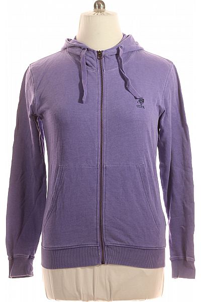 Pánská Mikina Na Zip Fialová U.S.POLO ASSN. Second Hand Vel. L