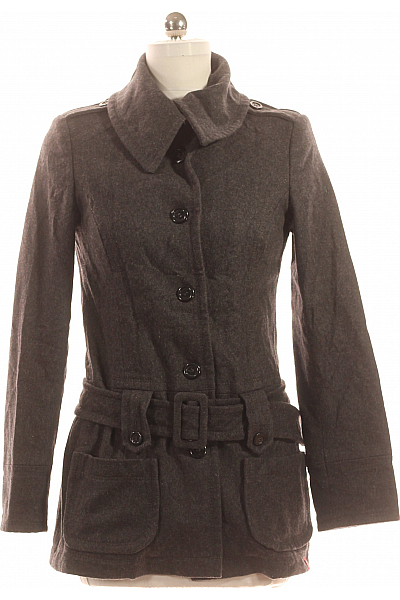 Esprit Krátký Dámský Kabát Vlněný Šedý Vel. 40