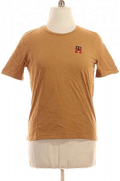 TOMMY HILFIGER Jednoduché Dámské Tričko Hnědé Vel. XXL