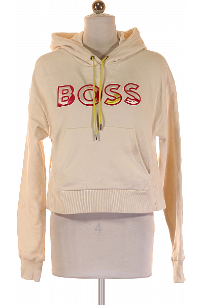 Dámská Mikina Bez Zapínání Bílá Hugo Boss Second Hand Vel. S