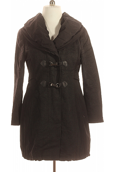 Krátký Dámský Kabát Vlněný Černý Vel. 42