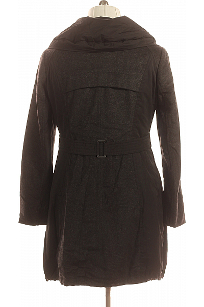 Krátký Dámský Kabát Vlněný Černý Vel. 42