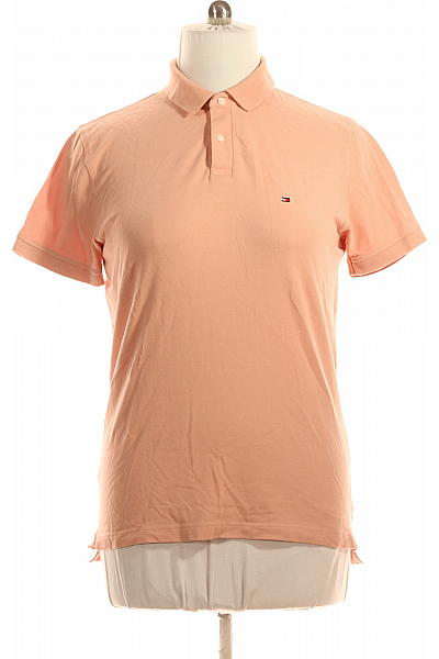 TOMMY HILFIGER Pánské Tričko Oranžové Second Hand Vel. L