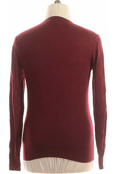 TOMMY HILFIGER Pánský Svetr Vlněný Vínový Vel. L