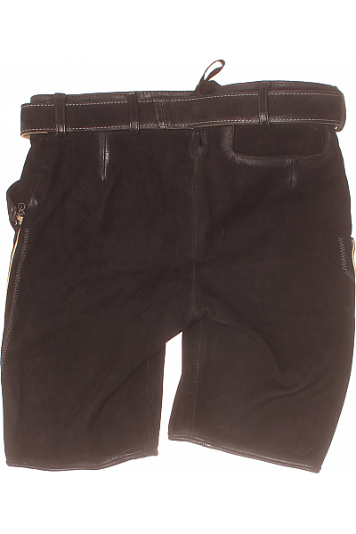 Trachtenmanufaktur Pánské Kraťasy Kožené Černé Vel. 46