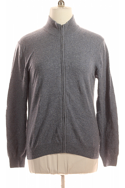 Pánský Svetr Vlněný Modrý Vel. XL