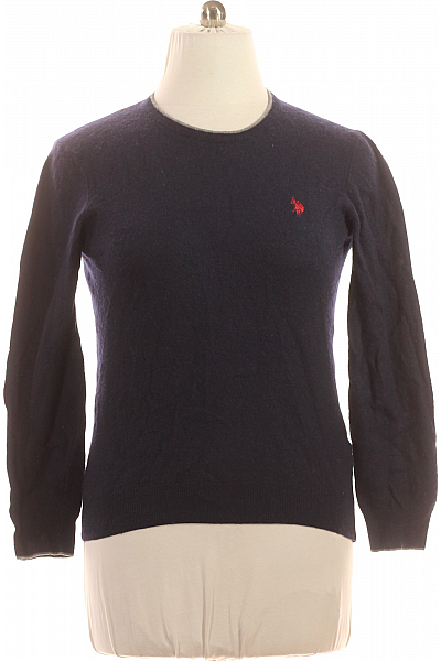 U.S.POLO ASSN. Dámský Svetr Vlněný Modrý Second Hand Vel. XXL